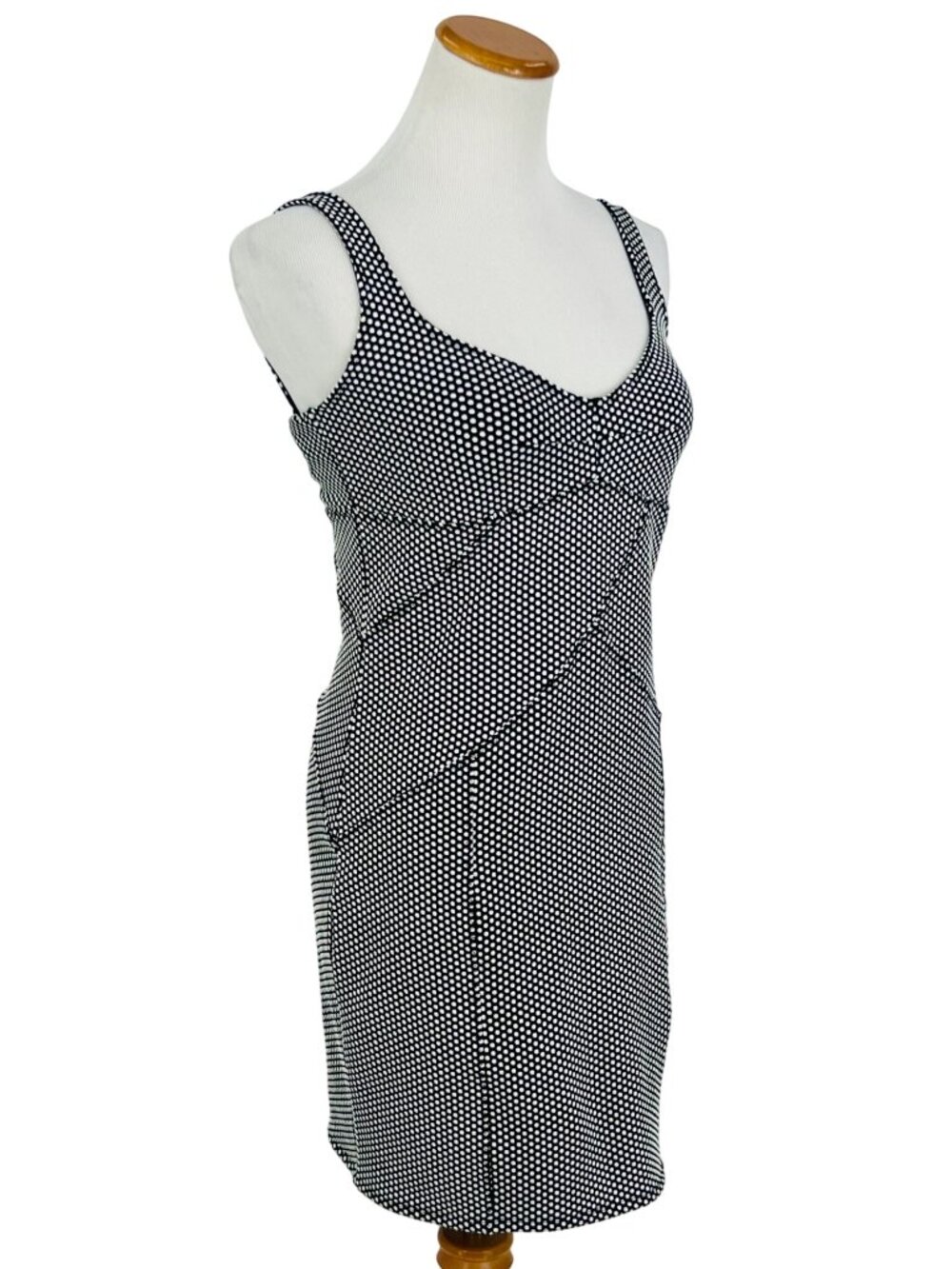 Free People Black White Polka Dot Bodycon Mini Dress L | Indie Sleaze Y2K Baddie - Picture 16 of 16